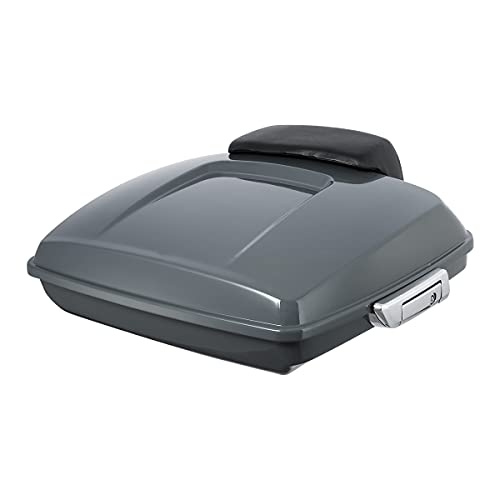 XFMT Motorcycle 5.5" Gunship Gray Razor Trunk Luggage W/Passenger Backrest Pad For Harley Touring Road King Street Glide Road Glide Electra Glide Ultra Classic 2014-Later - color: Gunship Gray Set 1