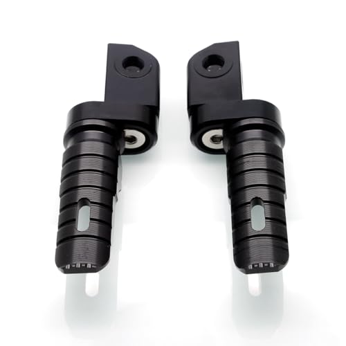MZS Motorcycle Foot Pegs Front 360° Roating Rider Footpegs Black CNC Compatible with Daytona 675/R, Street Triple R/RS/RX/S, Speed Triple/R/RS/S, Speed Triple 1200 RR/RS, Speed Twin, Trident 660 - size: Daytona 675/R, Street Triple/Triple, Trident 660