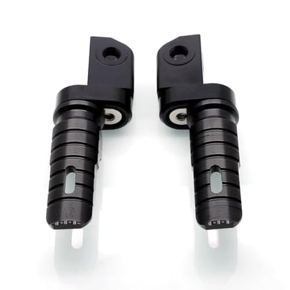 MZS Motorcycle Foot Pegs Front 360° Roating Rider Footpegs Black CNC Compatible with Daytona 675/R, Street Triple R/RS/RX/S, Speed Triple/R/RS/S, Speed Triple 1200 RR/RS, Speed Twin, Trident 660 - size: Daytona 675/R, Street Triple/Triple, Trident 660