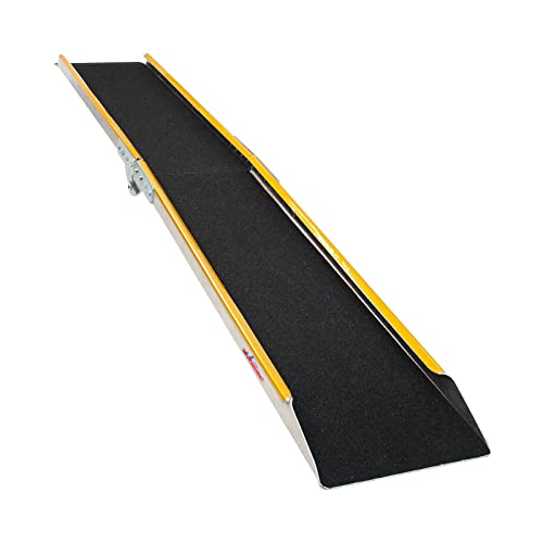 Ruedamann 71" Aluminum Loading Ramps for Pickup Trucks Trailers, Folding Motorcycle Ramp, 600Lbs Capacity, Snowmobile Ramp, ATV Truck Ramps for Dirt Bike, Tractor, Tailgate Bed, Usable Width 8.5", 1PC - size: 71'' - 600 lbs