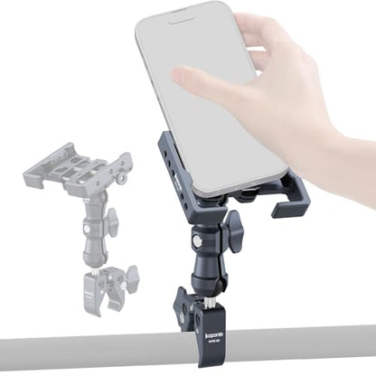 Anti-Shake Motorcycle Phone Holder, Super Clamp Fits 0.5"-2" Diameter Bars, 25mm Ball Head & Double Socket Arm, 360° Rotatable, Universal for iPhone/Samsung/Android Phones Width 2.56"-3.74" (KPS-14) - color: KPS-14