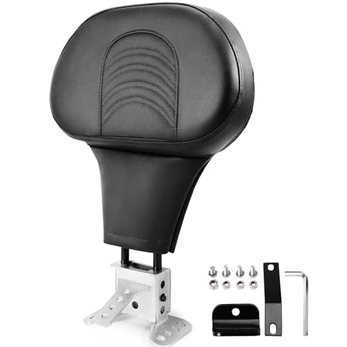 1997-2025 Adjustable Rider Driver Backrest compatible with Harley Davidson Touring Street Glide Road Glide Road KING Electra Ultra Limited W/Mounting Bracket - size: Driver Backrest 2