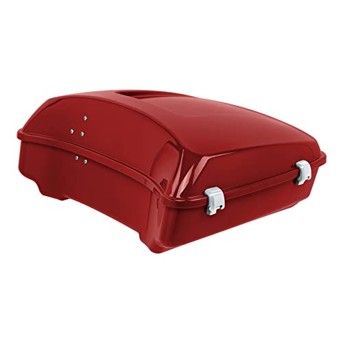 TCT-MOTORPARTS Wicked Red Chopped Luggage Trunk w/Backrest Pad Black Two-Up Mount Rack Fit For Harley Road Special Glide Special STREET GLIDE 2018 2019 - color: Fit for Wicked Red #2