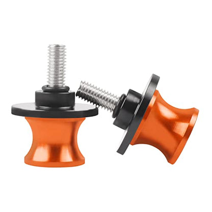 CHIFUN 2Pcs 10MM M10 X1.5/1.25 Motorcycle Swing Arm Spools Sliders CNC Aluminum Swingarm Spools Stand Screw Compatible with VULCAN S 650 900 Ninja 250 300 ZX-10R ZX-6R(Orange) - color: Orange