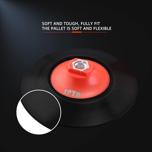 SPTA 2Pcs RO Rotary Flexible Backing Plate, Hoop-and-Loop Face PU Soft Backing Pad Used On Rotary Polisher Sander for Sanding Polishing Buffing Finishing (5/8"-11 Thread, Orange, 6Inch (150mm)) - size: 6Inch (150mm), style: 5/8"-11 Thread