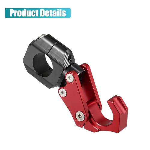 uxcell Motorcycle Handlebar Hook Aluminum Alloy Helmet Gloves Hanger Luggage Hanger for Honda ADV150 2023 W/Hexagonal Screws and Wrench Red
