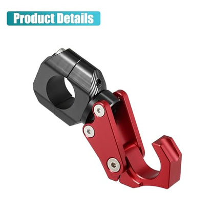 uxcell Motorcycle Handlebar Hook Aluminum Alloy Helmet Gloves Hanger Luggage Hanger for Honda ADV150 2023 W/Hexagonal Screws and Wrench Red