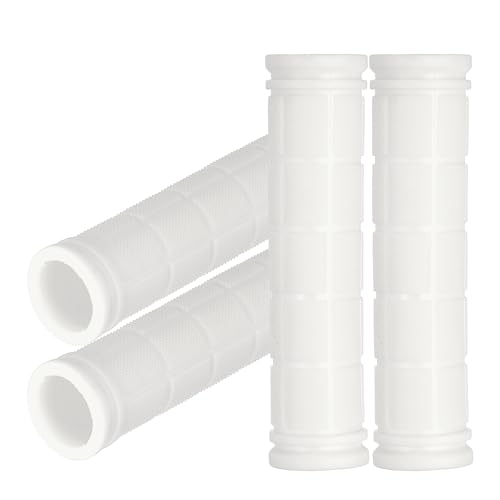 2 Pair Soft Rubber Handlebar Grips, Bicycle Handlebar Grips Bike Handle Bar Wrap Non-Slip 4.5 Inch - Fitting for Mountain Bikes/Road Bicycles/Scooter - color: White
