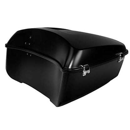 Black Denim 13.7" King Trunk W/Latch Key Fit For Harley Trunk Touring CVO Road King Road Glide Street Glide Electra Glide Ultra Limited 2014-2025 - color: Black Denim(No Speaker Holes)
