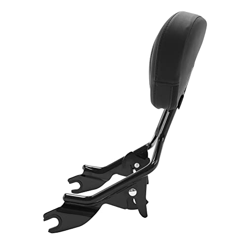Detachable Sissy Bar Upright Passenger Backrest Pad & Air Wing Two Up Luggage Rack Fit for Harley Touring Road King Street Glide Road Glide 2009-2025 - color: Black #1