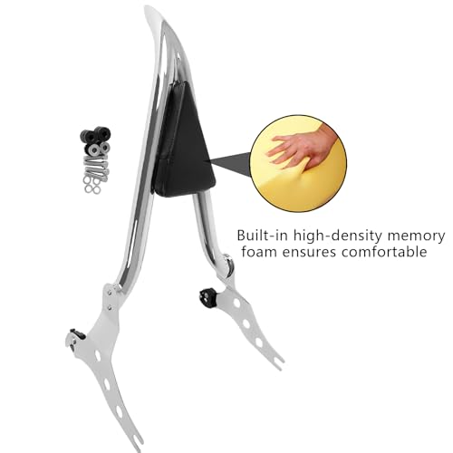 Motorcycle Detachable fatboy Backrest Sissy Bar Passenger Back Rest Pad Fit for Harley Fat Boy FLFB 2018-2023, Breakout FXBR FXSB 13-23 (26" Height, Chrome)