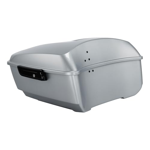King Motorcycle Trunk Box Fit for Harley Touring 2014-2025 CVO Road King Road Glide Street Glide Electra Glide Ultra Limited Atlas Silver Metallic Pack - color: Atlas Silver Metallic(No Speaker Holes)