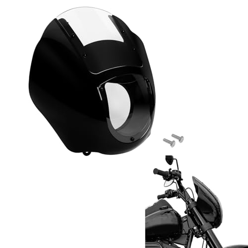 Green-L Quarter Fairing Fit for Harley Sportster XL883 XL1200 1988-2012 Dyna 1995-2005 Front Headlight Cowl with Clear Windshield - color: Clear Windshield, size: Fairing
