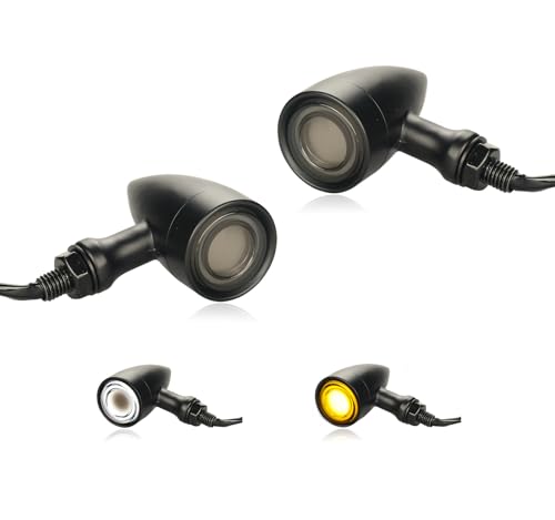 Motorcycle Universal LED Turn Signals Front Bullet Running Lights Compatible with Harley Honda Yamaha Kawasaki Suzuki - color: Amber/White
