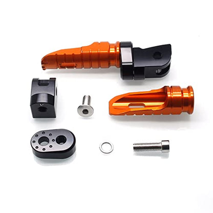 MZS Motorcycle Foot Pegs, Double Adjustable Front Rider Footpegs Footrest Rest Pedal CNC Orange FK004 Compatible with 200 250 390 690 790 890 Models - size: 200 250 390 690 790 890 Models