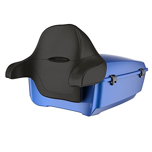 Advanblack Superior Blue King Tour Trunk Pack, Black Mount Bracket, Top Luggage Rack, Red Trunk Pak Liners Fit for 09-Later Harley Touring, Road Glide, Street Glide Special, Electra Glide - color: Superior Blue