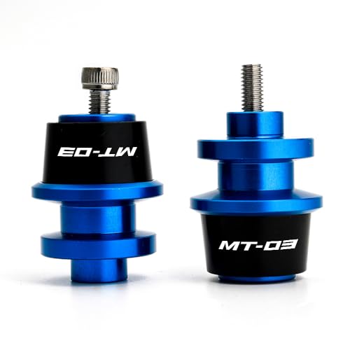 MOWOK Fit For YAMAHA MT03 MT-03 2015 2016 2017 2018 2019 2020 2021 2022 2023 2024 2025 Motorcycle Accessories 6MM Swingarm Spools Slider M6 Stand Screws (Blue) - color: Blue