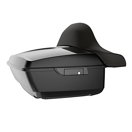 Advanblack 2024 Road Glide Vivid Black King Tour Trunk Pack Vechicle Bag Compatible with Motorcycle Harley Touring CVO Road Glide, Street Glide, 2023.5 2024 2025 Mounting Rack, Full Backrest & Liners - color: Vivid Black