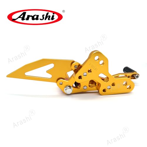 Arashi Version 2.0 Adjustable Rearsets for Honda CBR650R CB650R CBR650F 2019-2025, Gold - color: Gold, size: CBR650R CB650R CBR650F 2019-2025