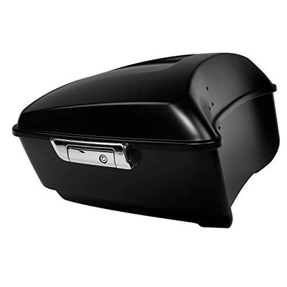 Black Denim 13.7" King Trunk W/Latch Key Fit For Harley Trunk Touring CVO Road King Road Glide Street Glide Electra Glide Ultra Limited 2014-2025 - color: Black Denim(No Speaker Holes)