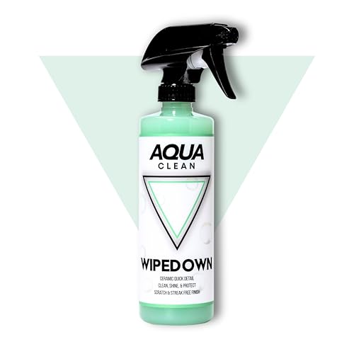 AquaClean WIPEDOWN Ceramic Quick Detailer Spray & Waterless Wash | SiO2 Hydrophobic Coating | Car, Truck, Boat, RV, Motorcycle & Off-Road | UV Protection | Shine & Protect | USA Made | 16oz