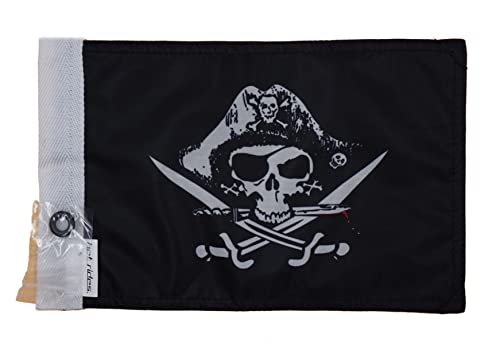 Durable Motorcycle Flag Tricorne Pirates Jolly Roger 6 x 9 Inch - color: Tricorne, size: 6X9