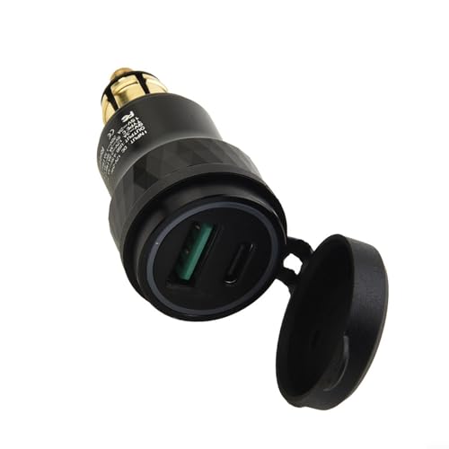 4.2A Dual USB Charger Socket For BMW Motorcycle, DIN Style Adapter With Protective Cover, CNC Aluminum, for Compatible With F800 F650 F700 R1200 For GS RT Series