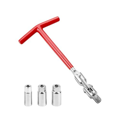 Osilly 4PCS Car Spark Plug Socket Wrench T-Handle Set, 16mm 18mm 21mm Joint Spark Plug Socket Wrenches Installer Remover Tool, Universal for Motorcycles and Small Motor Vehicles - size: 4PCS