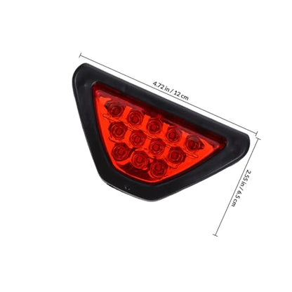 Universal Red LED Triangle Tail Light for Car with High Brightness and Anticollision Design, Abs Material Racing Style Vehicle Brake Light Accessory for Enhanced Safety and Sporty