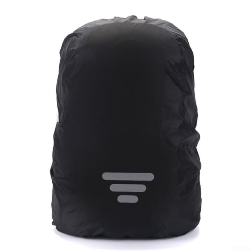 Reflective Backpack Rain Cover Waterproof Elastic Straps Secure Fit Night Visibility for Hiking Camping Cycling 8-70L Black Lightweight Polyester Sizing(M（30-40L）) - size: M（30-40L）