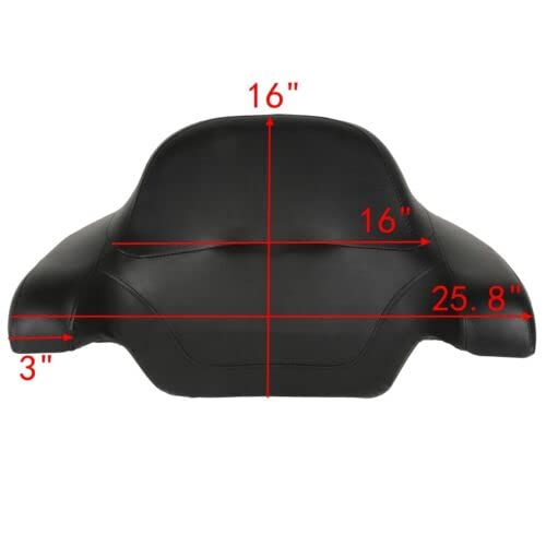 TCMT 13.7" King Motorcycle Trunk Box Black Latches Backrest Top Luggage Rack Set Fit For Harley 2014-2025 Touring CVO Road King Road Glide Street Glide Electra Glide Pack - color: Set A#2