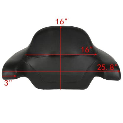 TCMT 13.7" King Motorcycle Trunk Box Black Latches Backrest Top Luggage Rack Set Fit For Harley 2014-2025 Touring CVO Road King Road Glide Street Glide Electra Glide Pack - color: Set A#2