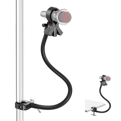 NEEWER Desktop Microphone Stand with Flexible Arm, Adjustable Desk Mic Clamp Holder Mount with Clip & 1/4" to 5/8" Adapter Compatible with Shure Razer Seiren Mini Audio Technica AT2020, MS042 - style: MS042