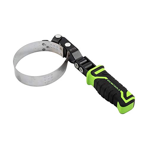 OEMTOOLS 87112 Swivel Oil Filter Wrench, Oil Filter Removal Tool for Removing 2-7/8" - 3-3/8" Filters in Tight Spaces, Dimpled Steel Band with Grippers, Padded TPR Handle - size: 2-7/8" - 3-3/8"
