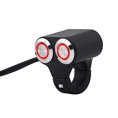 7/8inch 22mm Motorcycle Switch Handlebar, Motorbike Handlebar On/Off Grip Switches Brake Fog Headlight Handle Self-Return/Manual-Return Switch(B: Manual-Return)