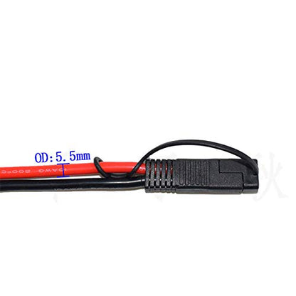 Battery Charging Cable SAE to O Ring Terminal Connectors Harness, 10AWG Quick Disconnect SAE Cable for Motorcycles, Cars, Etc, with 1 SAE Polarity Reverse Connector.