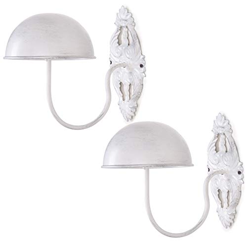 MyGift 2 Pcs Hat Display Wall Mount, Hat Holder, Cowboy Hat Rack for Wall, Baseball Cap Wig Helmet Organizer, White Metal - color: White