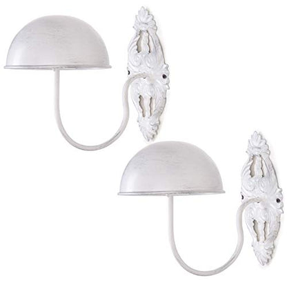 MyGift 2 Pcs Hat Display Wall Mount, Hat Holder, Cowboy Hat Rack for Wall, Baseball Cap Wig Helmet Organizer, White Metal - color: White