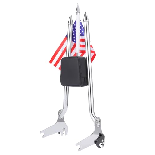 27 inch Motorcycle Rear Passenger Sissy Bar Backrest, Detachable Cushion Pad Fit for Harley Touring Road King Street Glide Road Glide Electra Glide 1997-2008 (Chromed Silver) - color: Chromed Silver