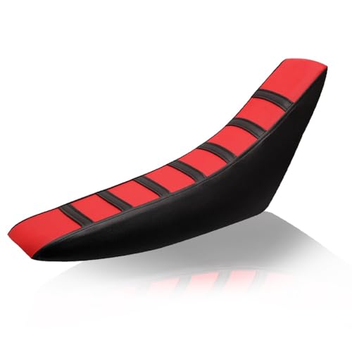 PIT66 Motorcycle Soft Leather Seat Cover, Compatible with Honda CR125R CR250R CR500R CR80R CRF100F CRF125F CRF150F (Red) - color: Red