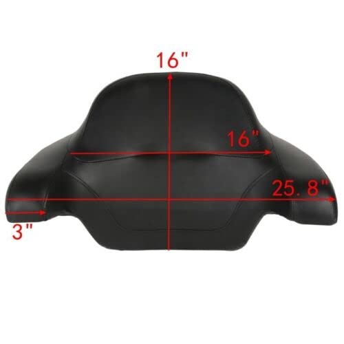TCMT King Motorcycle Trunk Box Backrest Two Up Mounting Rack Top Rack Fit For Harley Touring 1997-2008 Electra Glide Road Glide Street Glide Pack - color: No Speaker Holes: Style D Black Rack
