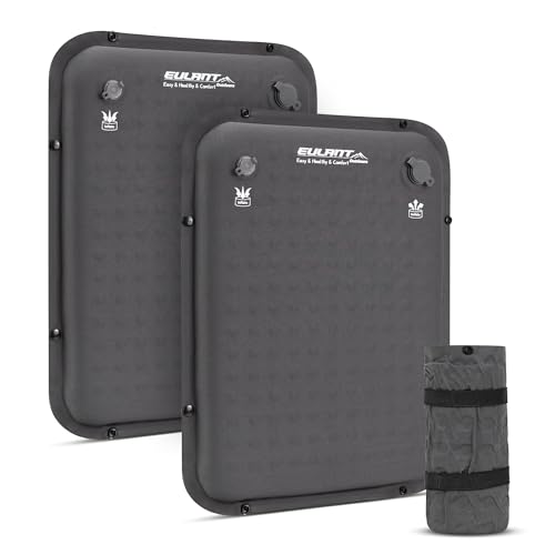 EULANT Inflatable Seat Cushion,Self-Inflating Portable Seat Cushion Travel Foam Cushion Pad for Airplane,Camping, Sports Events - color: Gray, size: 2 PC