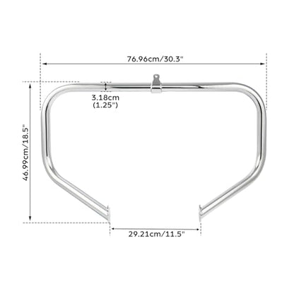 TCMT Highway Engine Guard Crash Bar Lower Vented Leg Fairing with 6.5" Speaker Pod Fit For Harley Touring 2014-2024 Road King Road Glide Street Glide Electra Glide - color: Chrome Crash Bar, Standard Leg, size: Style C Lower Vented Leg