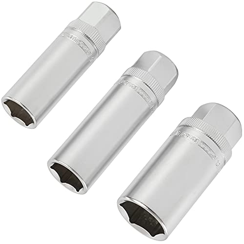 OEMTOOLS 22891 3/8 Drive Magnetic Spark Plug Socket Set, Contains 5/8" (16 mm), 9/16", and 13/16" 6 Point Deep Sockets, Fits Most Car Spark Plugs - style: 3 piece set