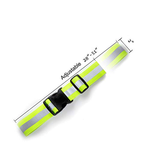 2-6 Pack - Reflective Glow Belt Safety Gear, Pt Belt, for Running Cycling Walking Marathon Military - style: 2 Pack