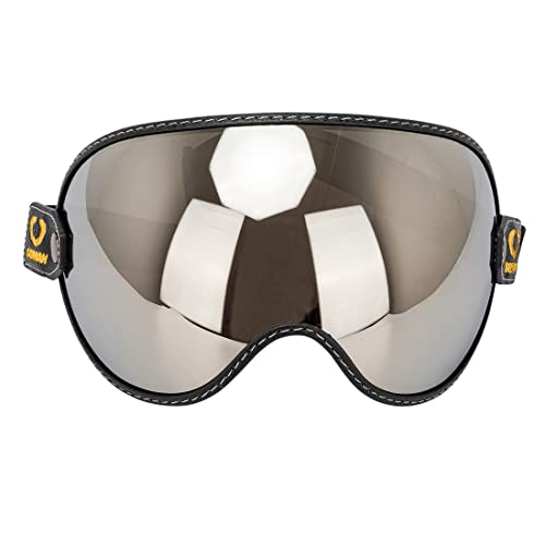 Retro Motorcycle Helmet Shield Bubble Visor, PC Goggles Lens Replacement Universal for 3/4 Open Face Full Helmet Bell Moto-3 (Silver) - color: Silver