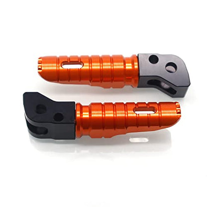 MZS Motorcycle Foot Pegs, Aluminum Rear Passenger Footpegs Footrest Rest Pedal Orange Compatible with 200 250 390 401 Models - size: 390, 401, 200, 250 Models