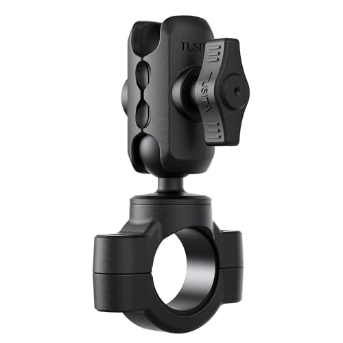 TUSITA Motorcycle Handlebar Mount - Small Base with Double Socket Arm Short - 1" B Size - size: Short Arm