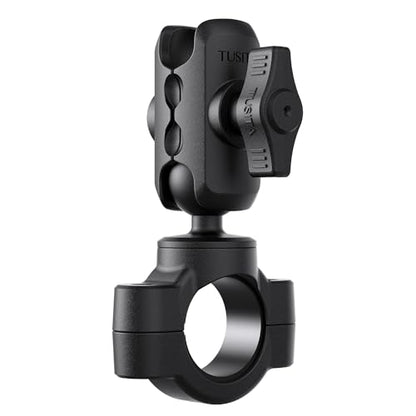 TUSITA Motorcycle Handlebar Mount - Small Base with Double Socket Arm Short - 1" B Size - size: Short Arm