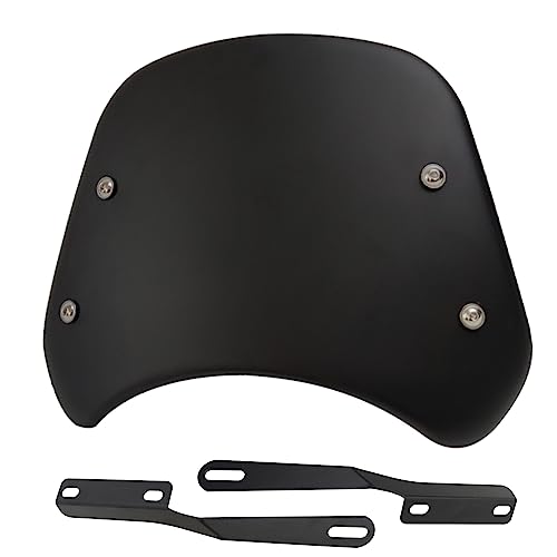 Metal Universal Motorcycle Windshield Wind Deflector Windscreen Front Flyscreen with Mount for Motorbike 5"-7" LED Headlight